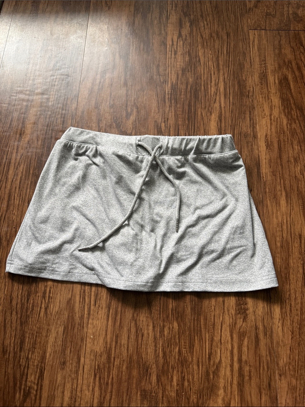 Light Gray Drawstring Casual Mini Skirt